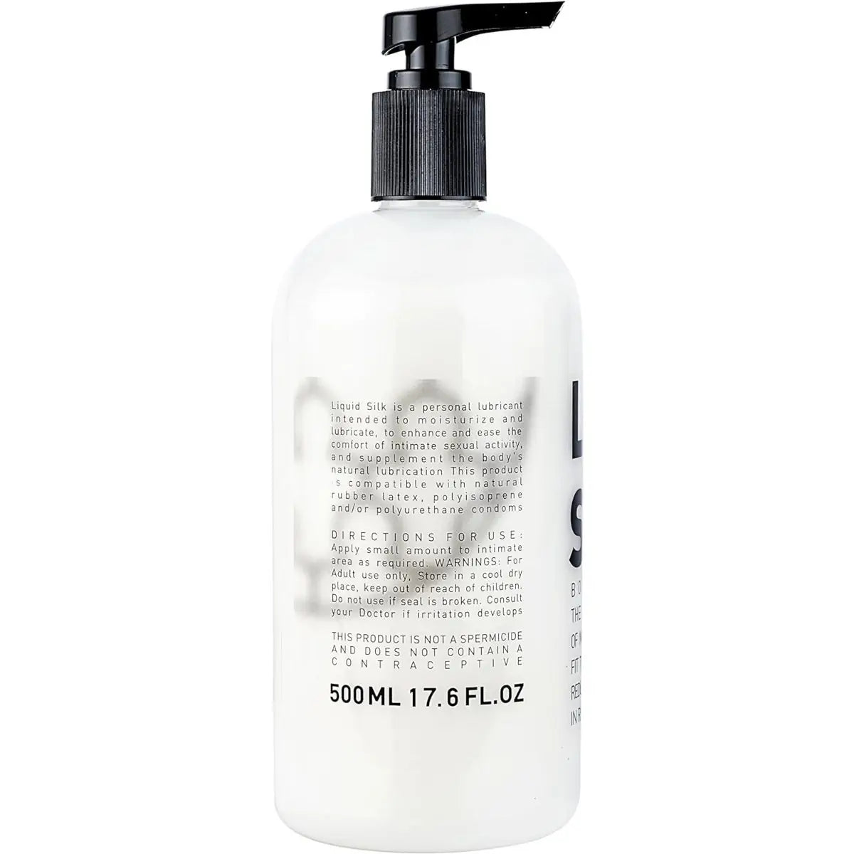 White lubricant bottle with black pump on a white background