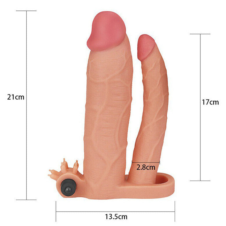 Sexual product with dimensions labeled on a white background