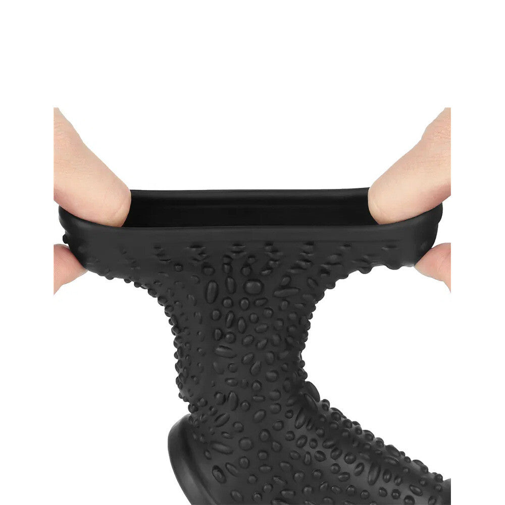 Lovetoy Drip Vibrating Penis Scrotum Sleeve Cock Ring Silicone Stretchy Extender