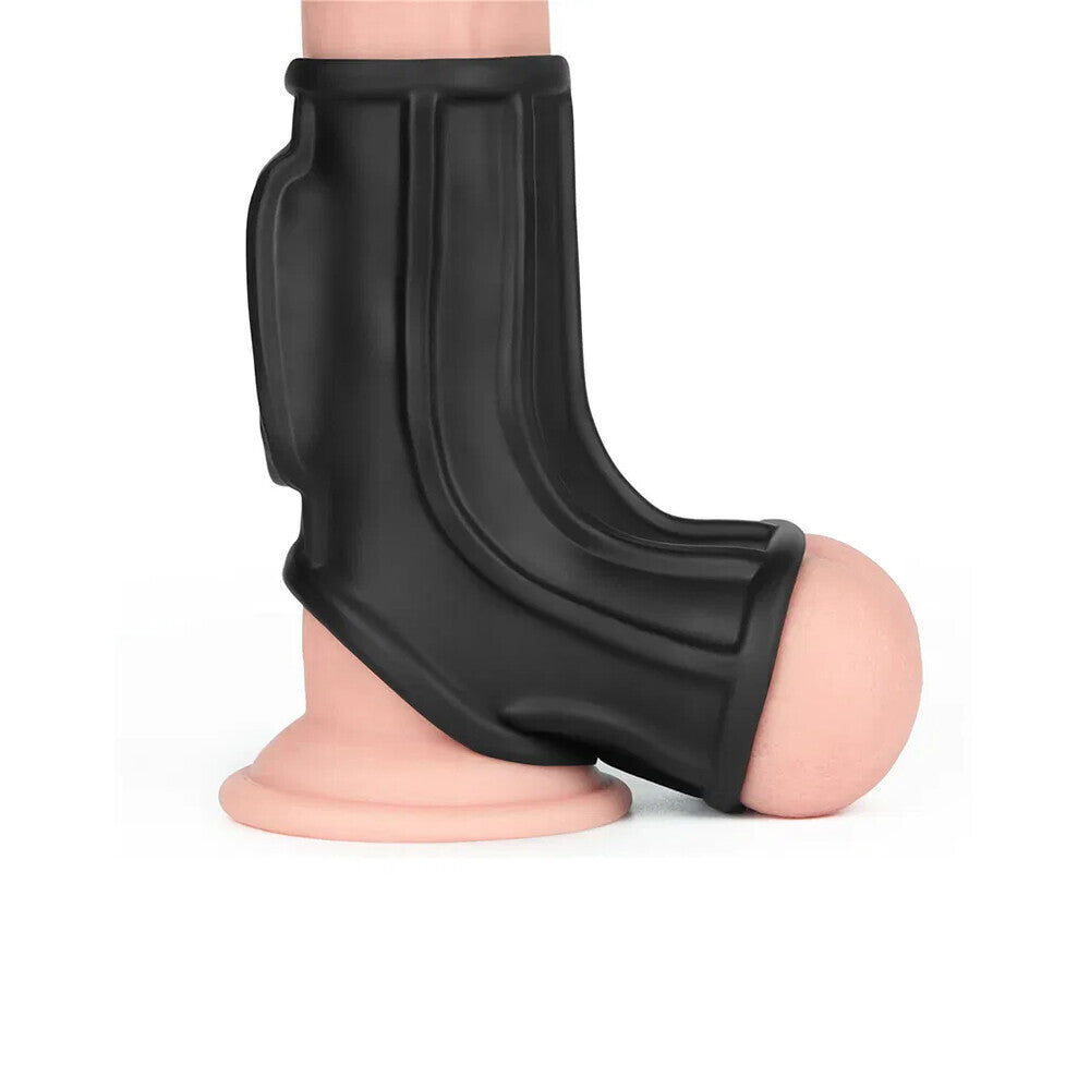 Lovetoy Ridge Vibrating Penis Scrotum Sleeve Cock Ring Silicone Stretch Extender