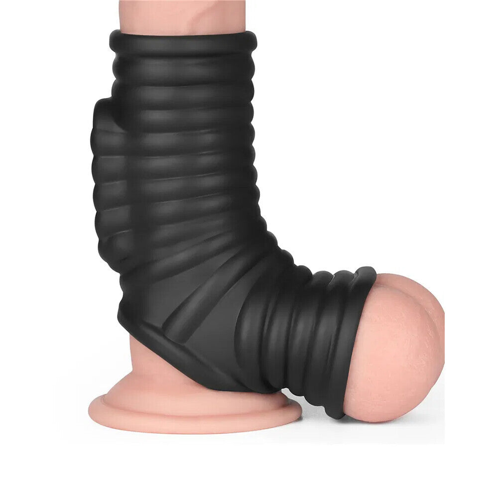 Lovetoy Wave Vibrating Penis Scrotum Sleeve Cock Ring Silicone Stretchy Extender