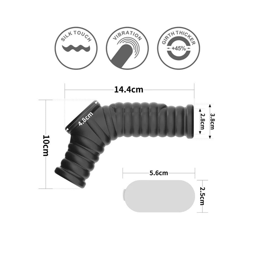 Lovetoy Wave Vibrating Penis Scrotum Sleeve Cock Ring Silicone Stretchy Extender