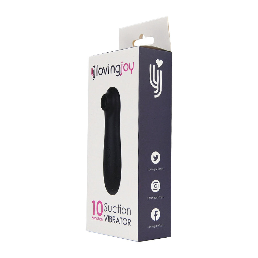 Loving Joy 10 speed Suction Vibrator packaging on a white background