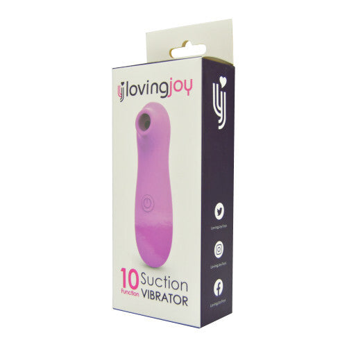 Loving Joy 10 suction vibrator packaging on a white background