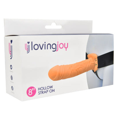 Loving Joy 8 Inch Hollow Pegging Strap-On Light Penis Extender on a white background