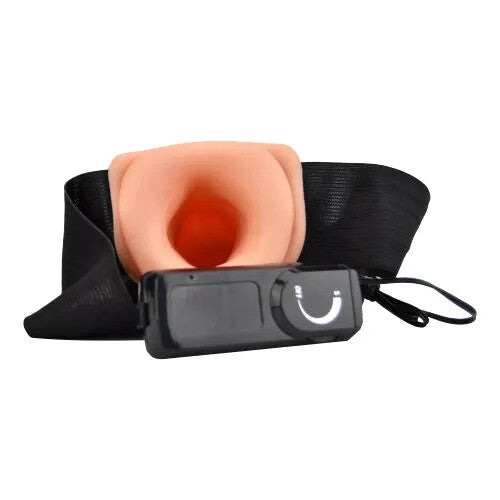 Loving Joy 8 Inch Vibrating Hollow Strap-On Dildo Pegging Penis Extender