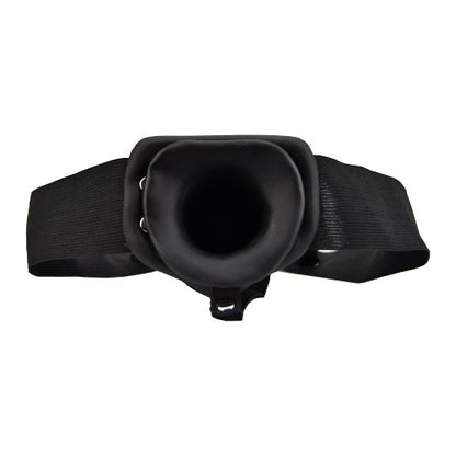 Loving Joy 9 Inch Hollow Pegging Strap-On Black Penis Extender on a white background