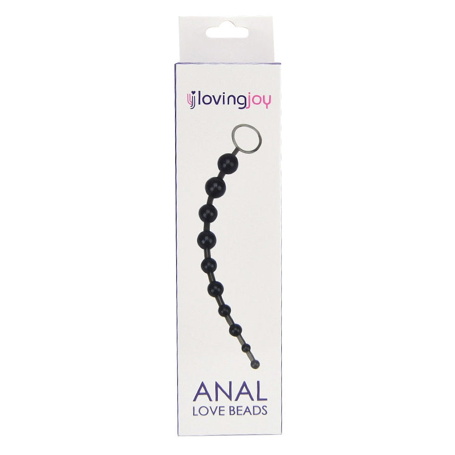 Loving Joy Anal Love Beads Jelly Black 12.5 Inch on a white background
