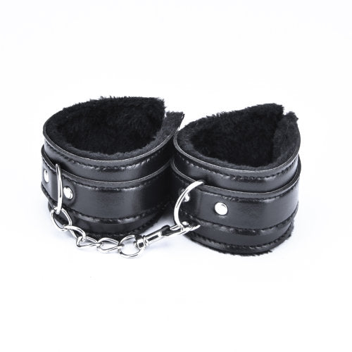 Loving Joy Beginners 8 Piece Bondage BDSM Restraint Kit Black on a white background