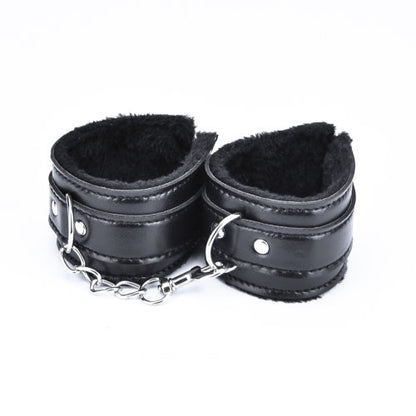 Loving Joy Beginners 8 Piece Bondage BDSM Restraint Kit Black on a white background