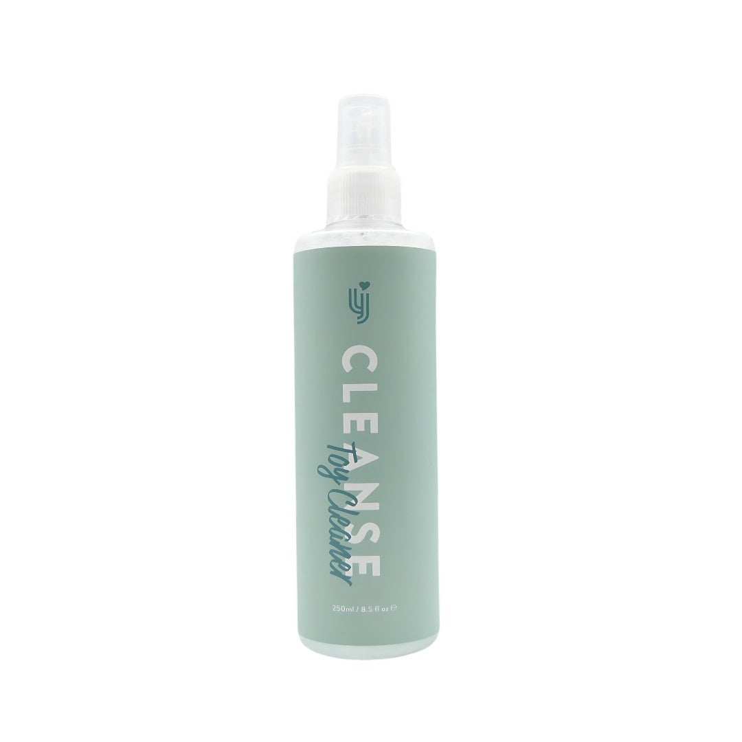 Green bottle labeled 'CLEANSE' on a white background