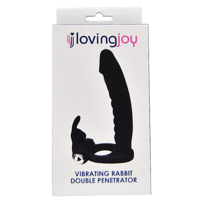 Package of a vibrating rabbit double penetrator by Loving Joy on a white background