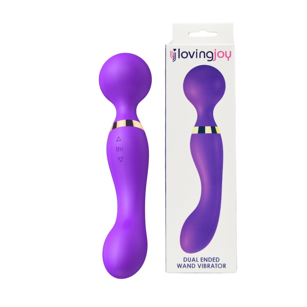 Loving Joy Dual Ended Wand 8.5 Inch Vibrator Silicone Rechargeable Clitoral Massager