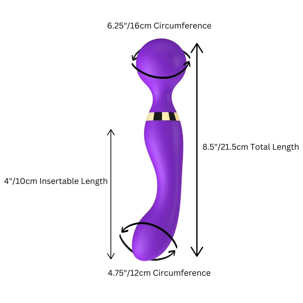 Loving Joy Dual Ended Wand 8.5 Inch Vibrator Silicone Rechargeable Clitoral Massager