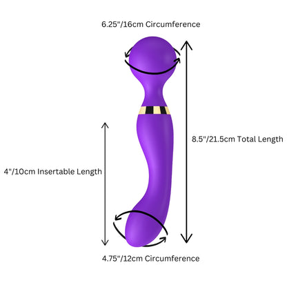 Loving Joy Dual Ended Wand 8.5 Inch Vibrator Silicone Rechargeable Clitoral Massager