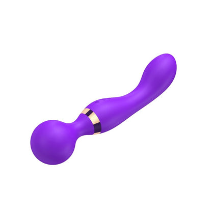 Purple sex toy with a white background