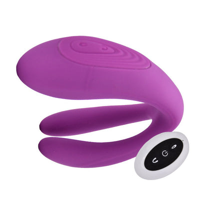 Loving Joy Duet Remote Control Couples Silicone G-Spot Clitoral Vibrator on a white background