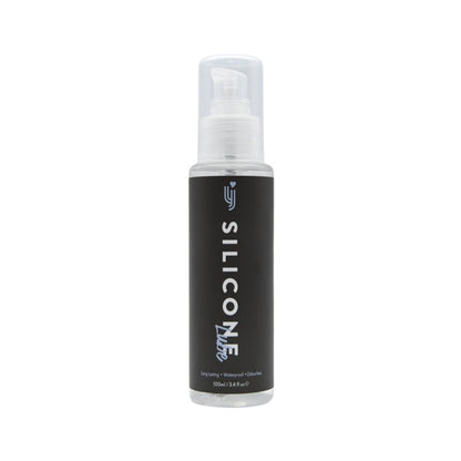 Silicone lubricant bottle on a white background