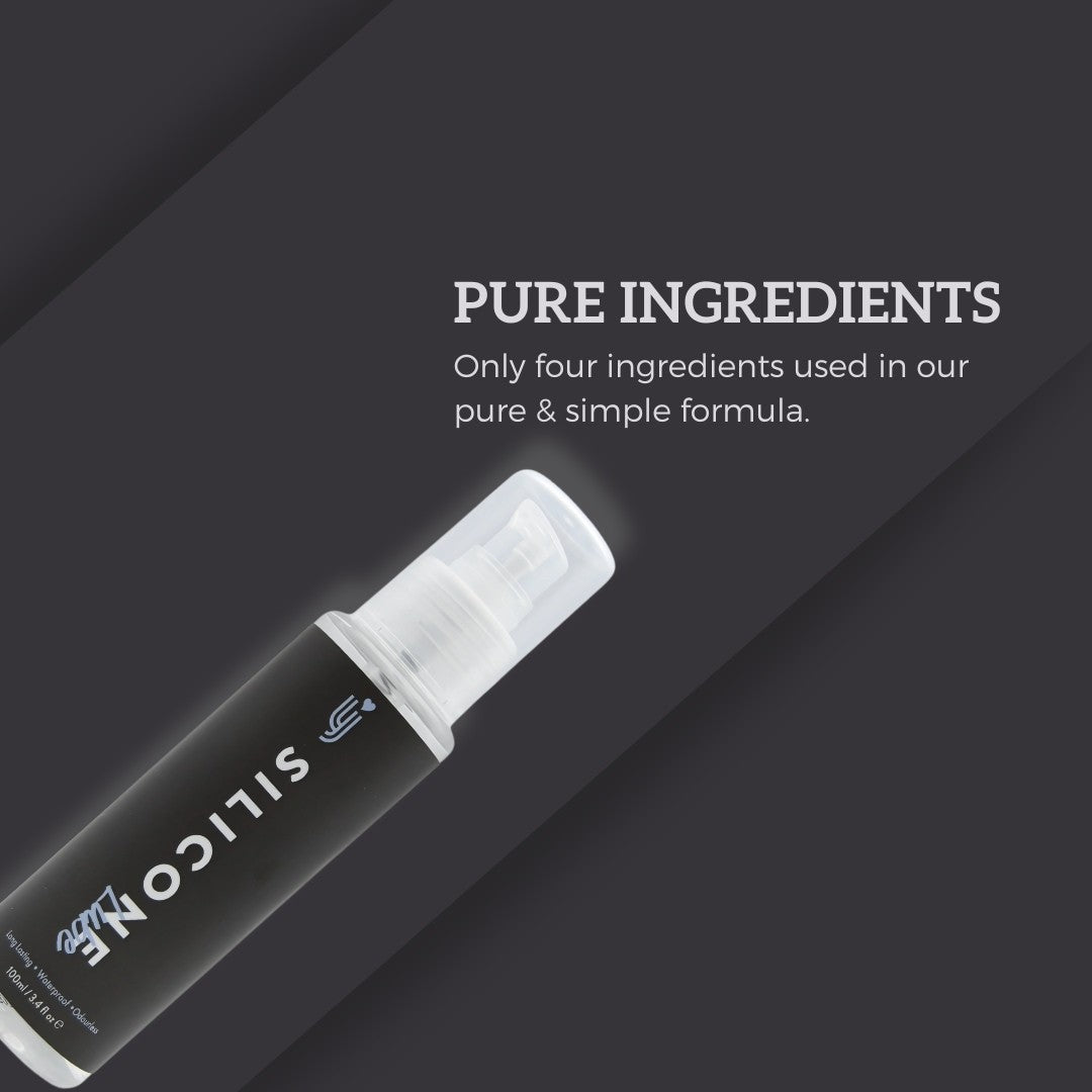 Silicone product with 'PURE INGREDIENTS' text on a dark background
