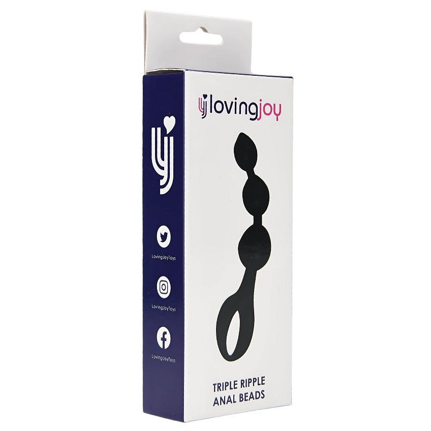 LovingJoy Triple Ripple Anal Beads packaging on a white background