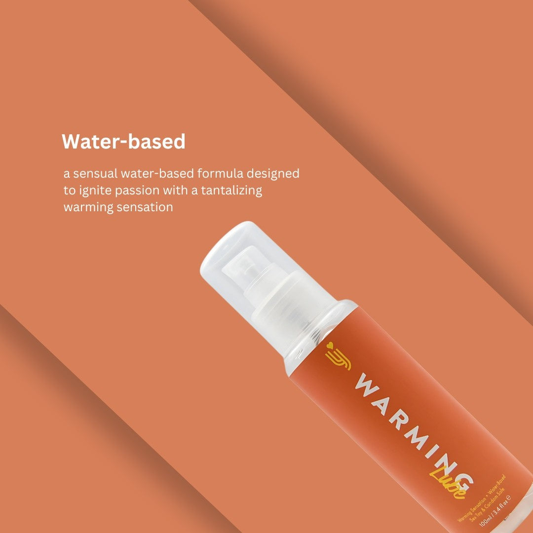 Water-based product packaging with branding on an orange background