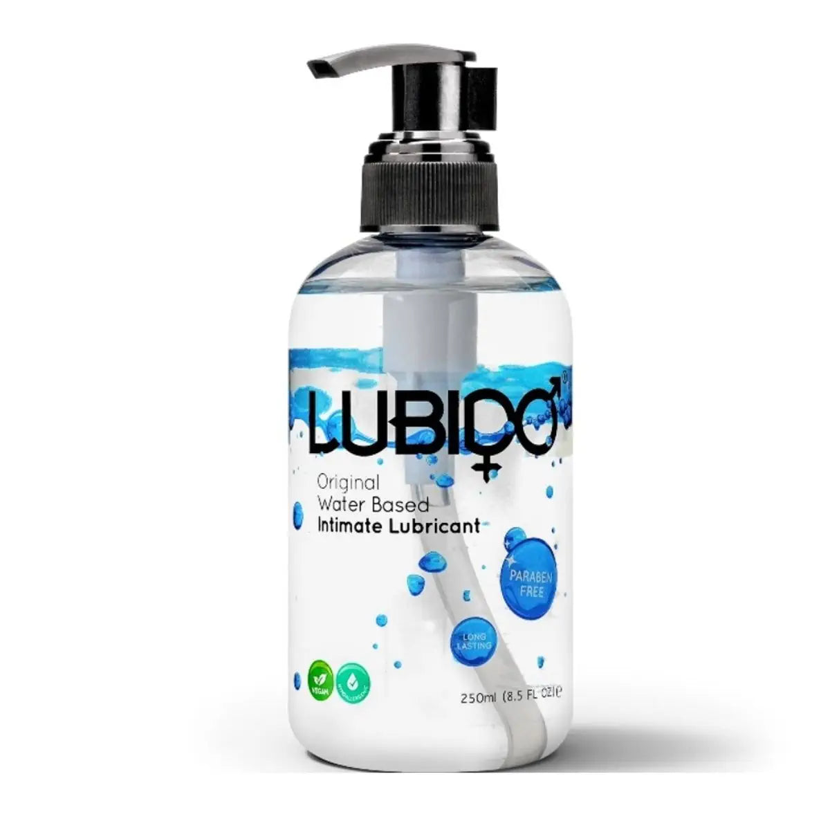 Lubido Original Water Based Intimate Lubricant 250ml pump dispender on a white background