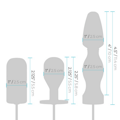 Measurement chart of different shapes on a white background