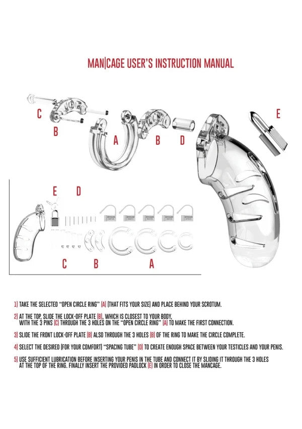 ManCage Model 04 Male Vented Chastity Cock Cage 4.5 Inch Bondage Fetish Sissy