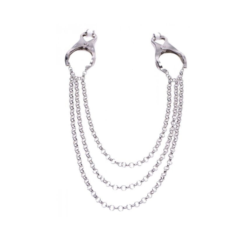 Master Series Affix Triple Chain Nipple Clamps Bondage Fetish BDSM Gear Dom Sub