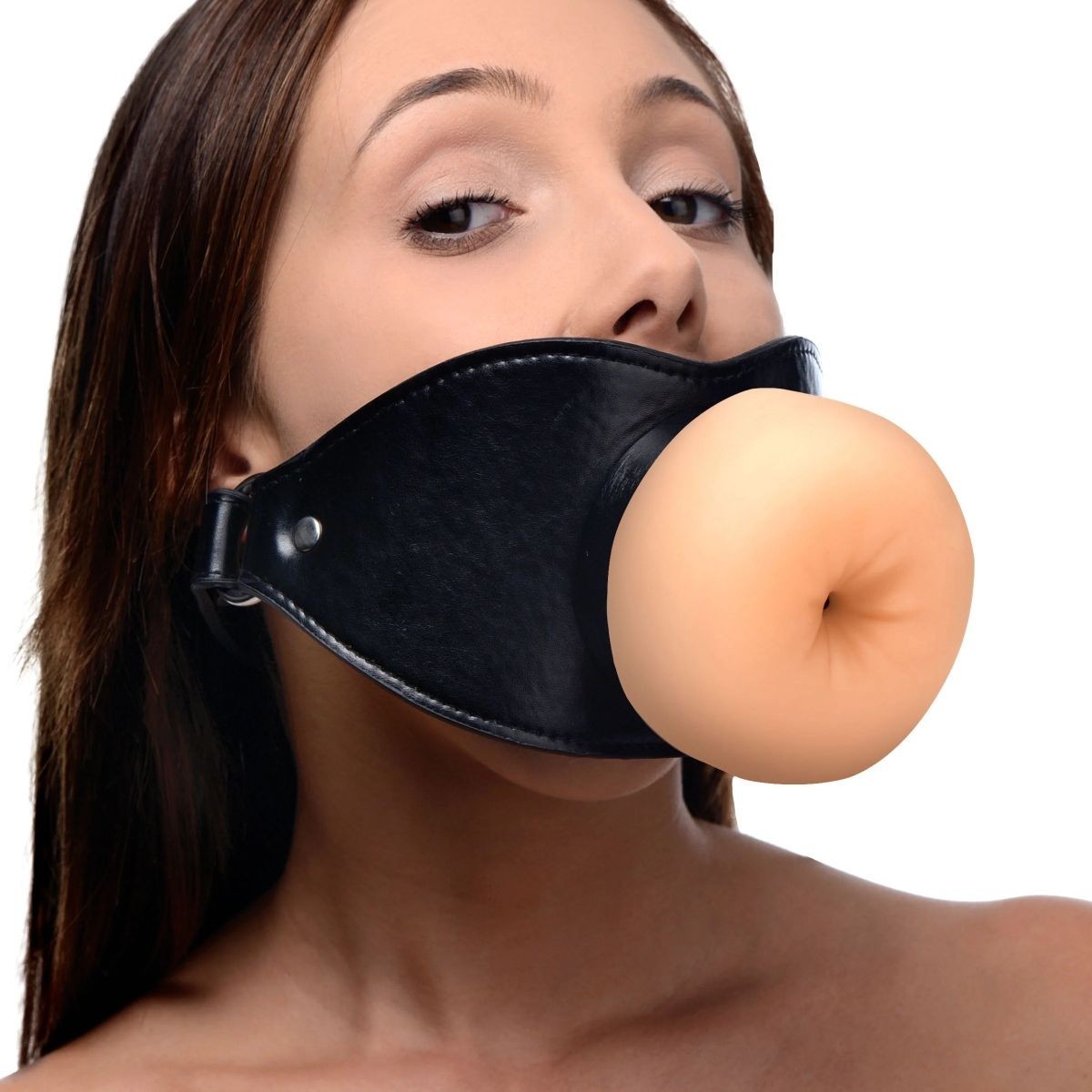 Master Series Ass Face Strap On Mouth Gag Harness BDSM Fetish Mask Masturbator
