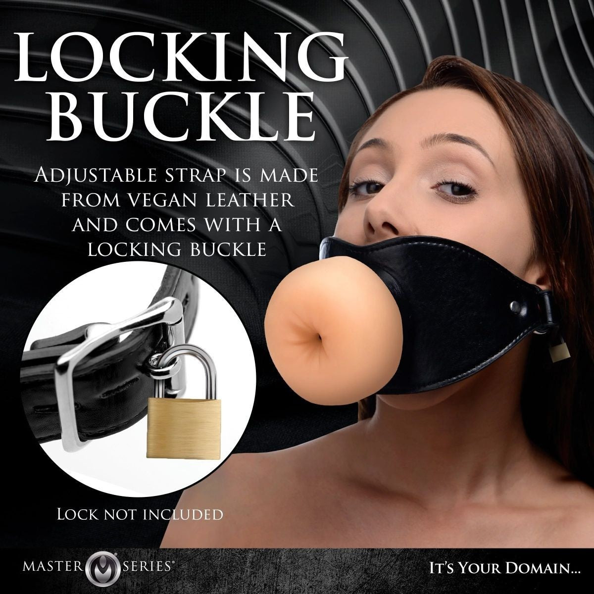 Master Series Ass Face Strap On Mouth Gag Harness BDSM Fetish Mask Masturbator