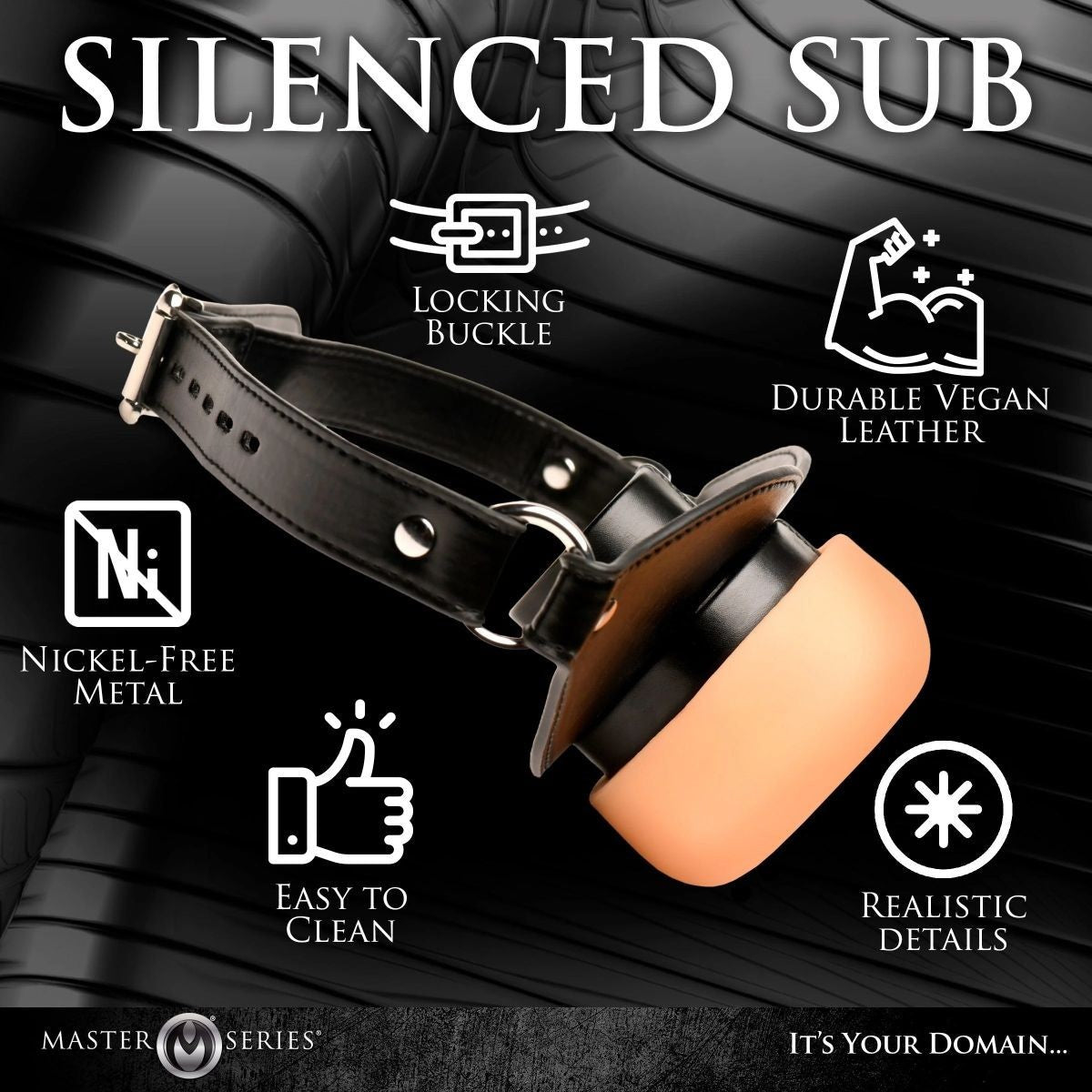 Master Series Ass Face Strap On Mouth Gag Harness BDSM Fetish Mask Masturbator
