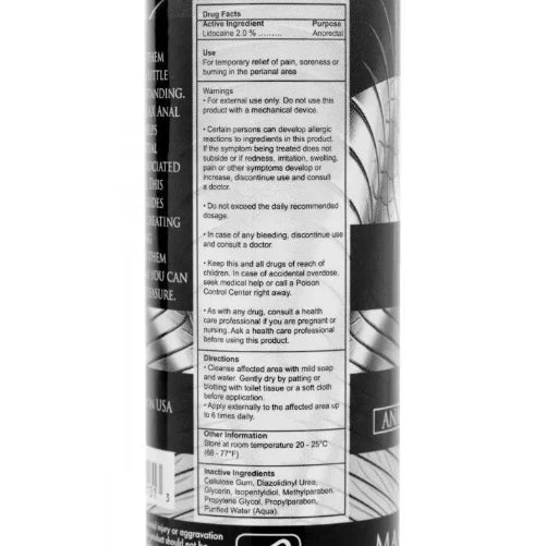 Master Series Ass Relax Desensitizing Numbing Anal Sex Lubricant 4.25 fl.oz on a white background