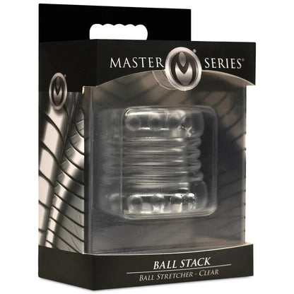 Clear ball stack product in packaging with 'Master Series' branding on a white background