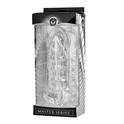 Master Series Cock Holster Sleeve 7 Inch Penis Extender Stroker Clear packaging on a white background