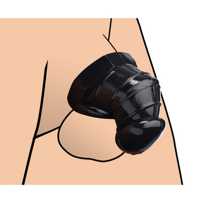 Master Series Detained Restrictive Male Chastity Cage BDSM Fetish Bondage Black