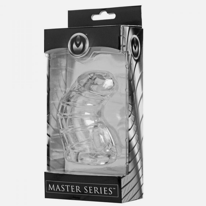Clear plastic product in packaging with 'Master Series' branding on a white background