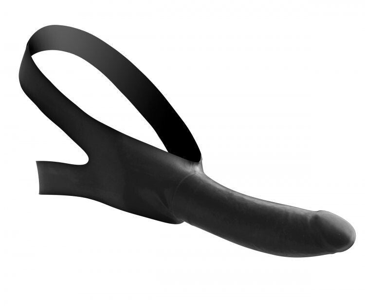Master Series Face Fuk Strap On Mouth Gag Latex 5.5 Inch Dildo BDSM Fetish