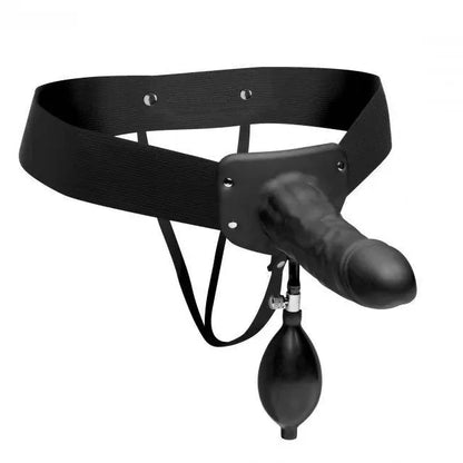Master Series Pumper Inflatable Hollow 7 Inch Strap On Dildo Penis Silicone Extender