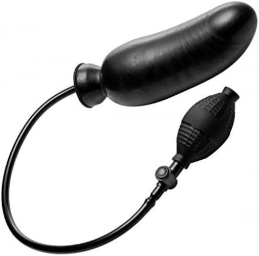 Black dildo pump on a white background