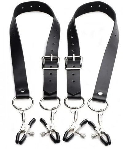 Master Series Spread Labia Spreader Straps With Clamps Bondage Fetish Play