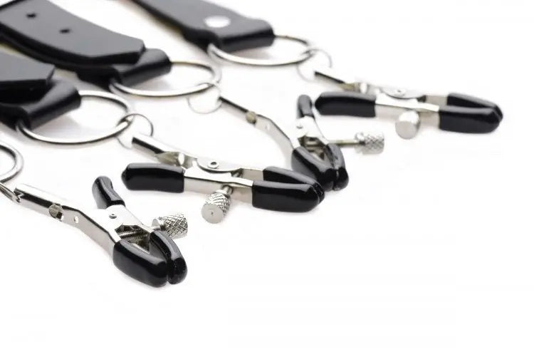 Master Series Spread Labia Spreader Straps With Clamps Bondage Fetish Play