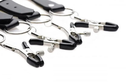 Master Series Spread Labia Spreader Straps With Clamps Bondage Fetish Play