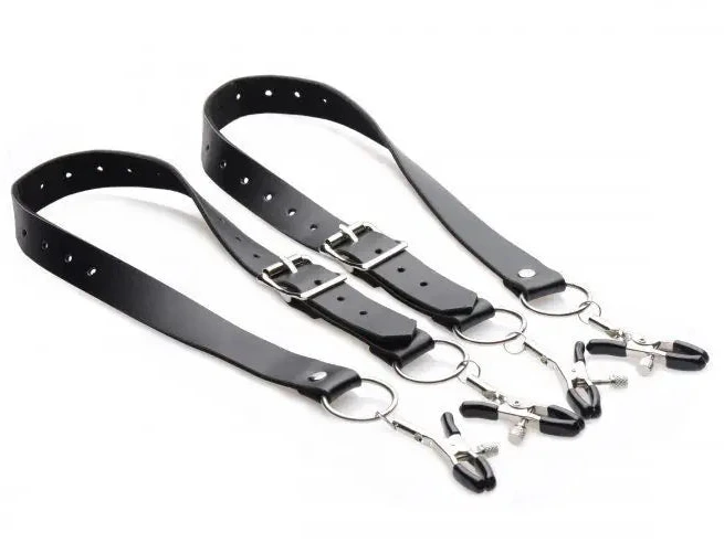 Master Series Spread Labia Spreader Straps With Clamps Bondage Fetish Play