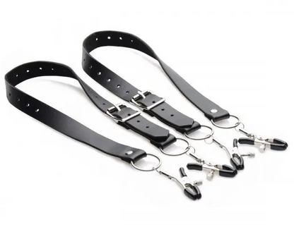 Master Series Spread Labia Spreader Straps With Clamps Bondage Fetish Play