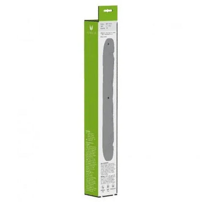 Green and white packaging of a double dildo device on a white background