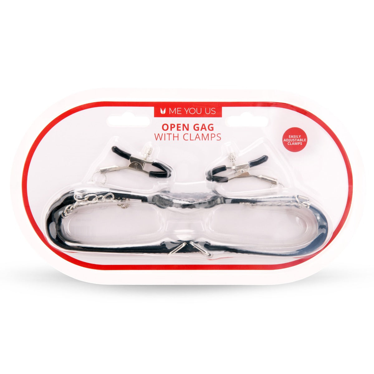 Me You US Open O Ring Gag w/ Nipple Clamps Fully Adjustable BDSM Bondage Fetish Packaging