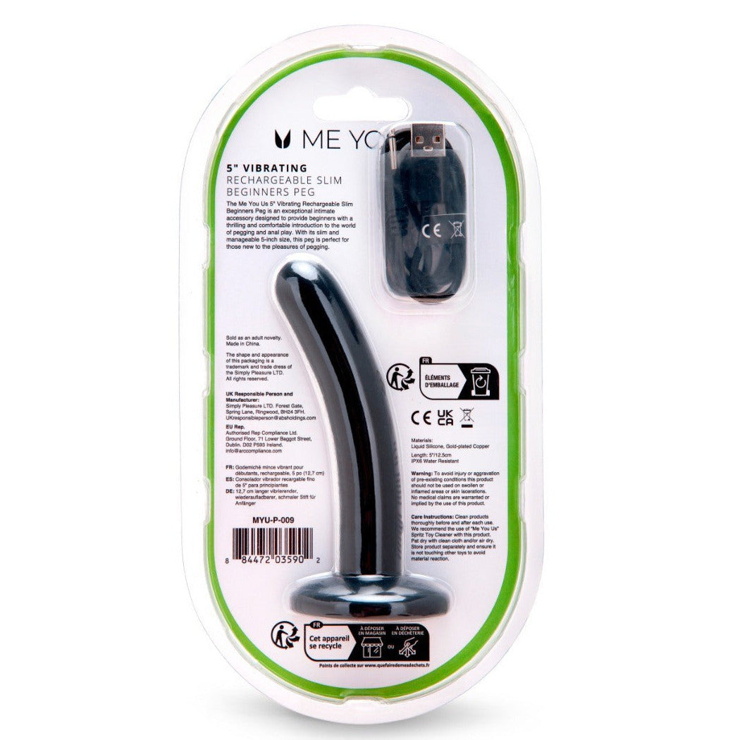 Vibrating device in packaging with branding and product details on a white background