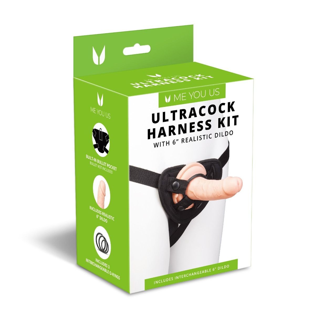 Ultracock harness kit packaging with green and white design