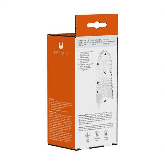 Orange and white packaging box with text and a diagram on a white background